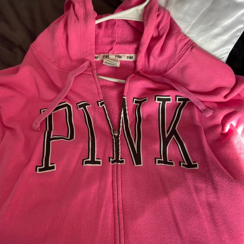 Pink zip up hoodie